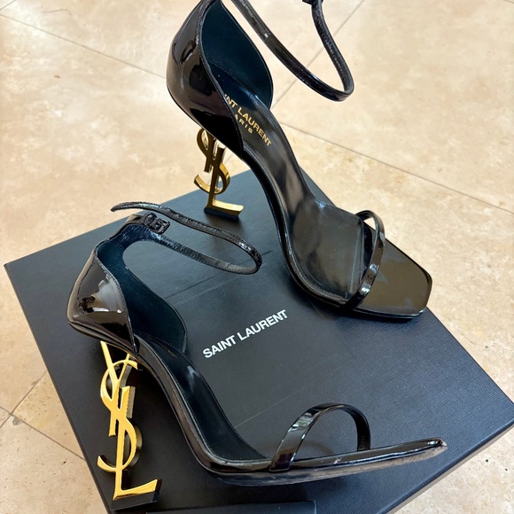YSL OPYUM HEELS Black & Gold - Picture 1 of 7